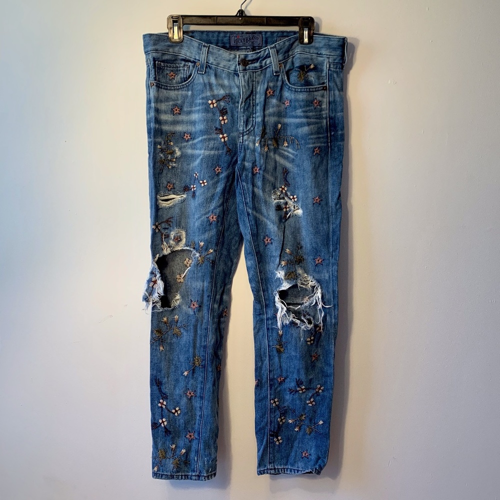 Lucky Brand Embroidered BF Jeans (28)